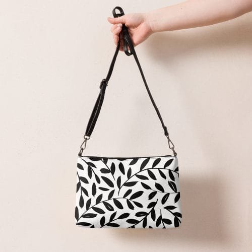 all over print crossbody bag black back 66f3593ca8836 – Crossbody bag white with flowers | Miah Shop