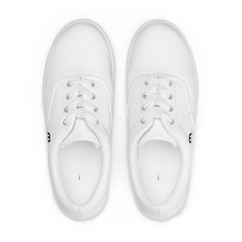 mens white canvas lace up shoes