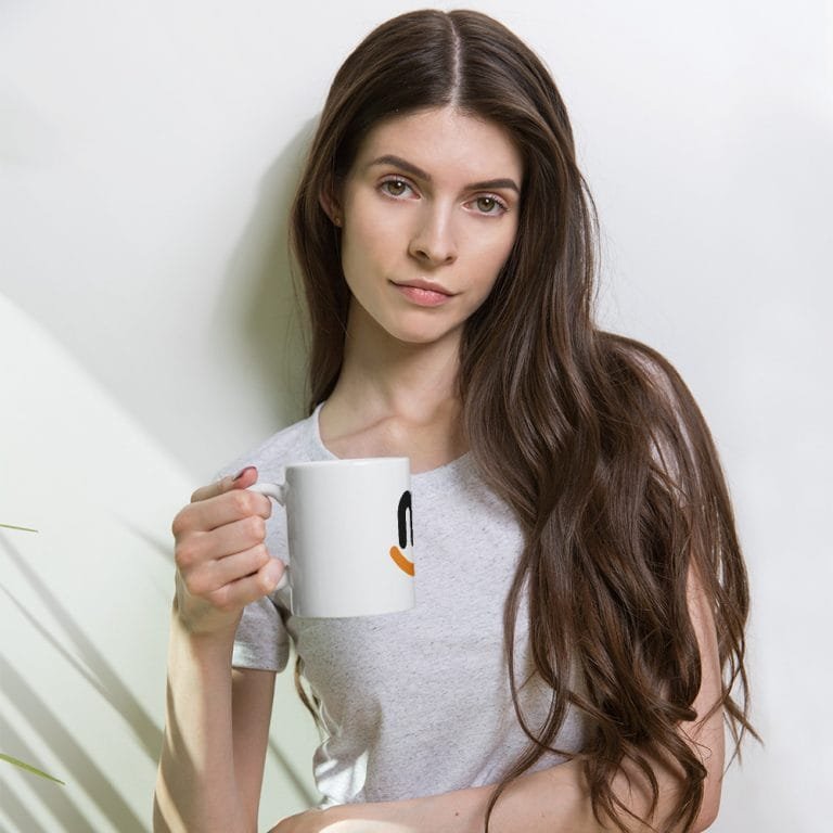 white glossy mug