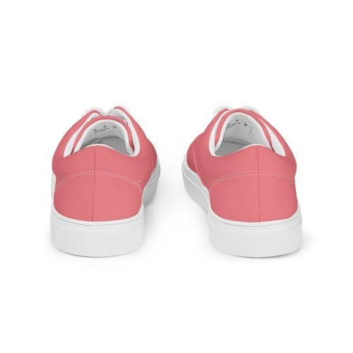 womens lace up canvas shoes white back 66e3778e32715 – Women’s lace-up Pink canvas shoes | Miah Shop