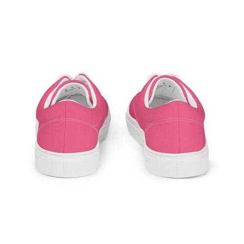 womens lace up canvas shoes white back 66e377b937ea0 – Women’s lace-up Bright Pink canvas shoes | Miah Shop