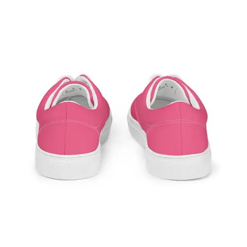 womens lace up canvas shoes white back 66e377b937ea0 – Women’s lace-up Bright Pink canvas shoes | Miah Shop