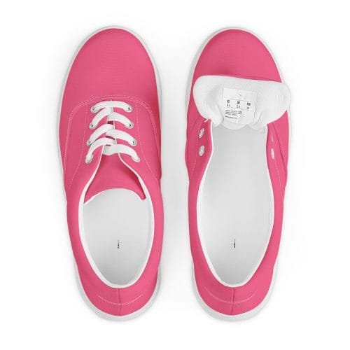 womens lace up canvas shoes white front 2 66e377b937d8c – Women’s lace-up Bright Pink canvas shoes | Miah Shop