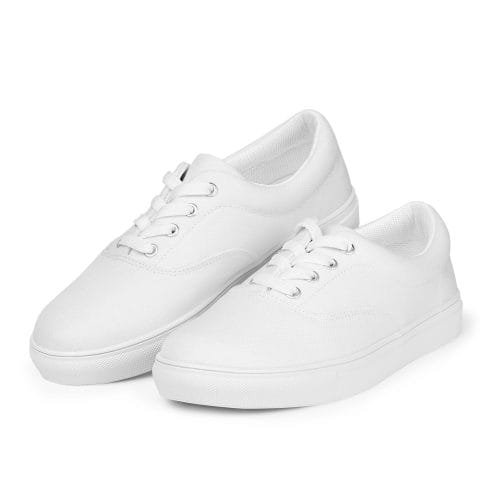 womens lace up canvas shoes white left front 2 66e38a704222a – Women’s lace-up White canvas shoes | Miah Shop