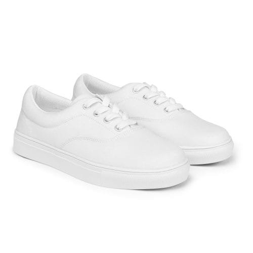 womens lace up canvas shoes white right front 66e38a70423c8 – Women’s lace-up White canvas shoes | Miah Shop