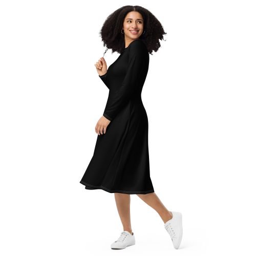 all over print long sleeve midi dress white left front 671eb4cdb4df4 – Long Sleeve Midi Dress Black | Miah Shop