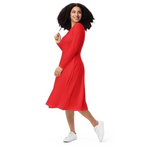 all over print long sleeve midi dress white left front 671eb59f0f2f9 – Long Sleeve Midi Dress Red | Miah Shop