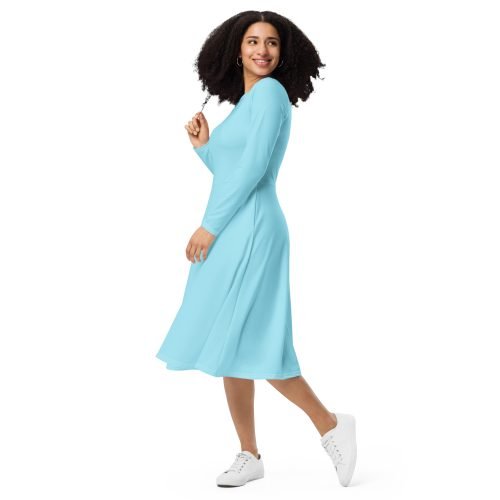all over print long sleeve midi dress white left front 671eb5f383785 – Long Sleeve Midi Dress Blizzard Blue | Miah Shop