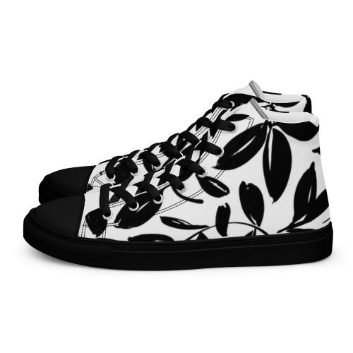 womens high top canvas shoes black left 6721d9b49e2a2 – Women's High Top Canvas Shoes - With Leaves | Miah Shop
