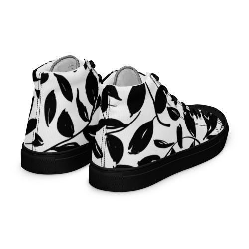 womens high top canvas shoes black right back 6721d9b49f291 – Women's High Top Canvas Shoes - With Leaves | Miah Shop