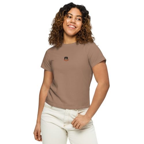 womens high waisted tee latte front 6720a9aeb2f1d – Womens White Tee Ultra-Soft Cotton with Longline Fit | Miah Shop