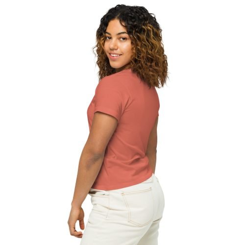 womens high waisted tee red sorbet back 6720a9aeb7d63 – Womens White Tee Ultra-Soft Cotton with Longline Fit | Miah Shop