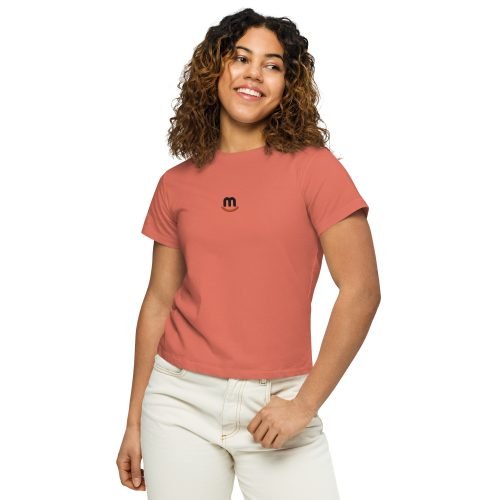 womens high waisted tee red sorbet front 6720a9aeb5a9e – Womens White Tee Ultra-Soft Cotton with Longline Fit | Miah Shop