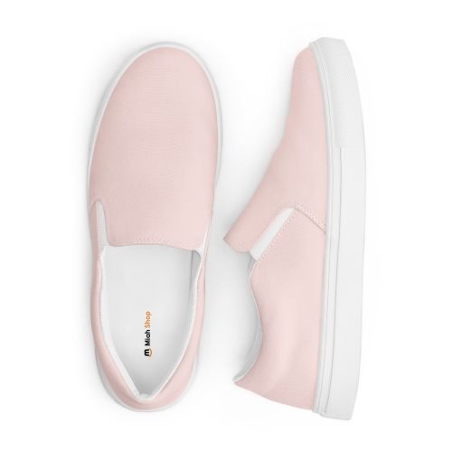 womens slip on canvas shoes white front 672113cbb106d – Women’s slip-on canvas shoes - Misty Rose | Miah Shop