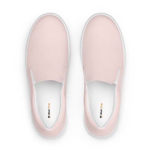 womens slip on canvas shoes white front 672113cbb11e7 – Women’s slip-on canvas shoes - Misty Rose | Miah Shop