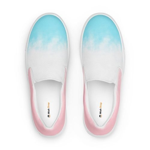 womens slip on canvas shoes white front 672115be955b3 – Women’s slip-on canvas shoes - Pink and blue gradient | Miah Shop