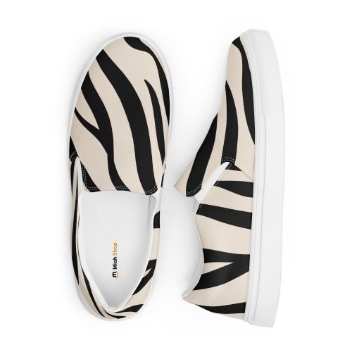 womens slip on canvas shoes white front 6721171a738a7 – Women’s slip-on canvas shoes - Zebra | Miah Shop