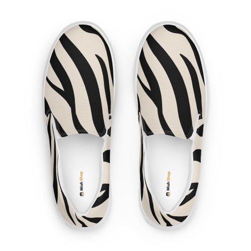 womens slip on canvas shoes white front 6721171a73a31 – Women’s slip-on canvas shoes - Zebra | Miah Shop