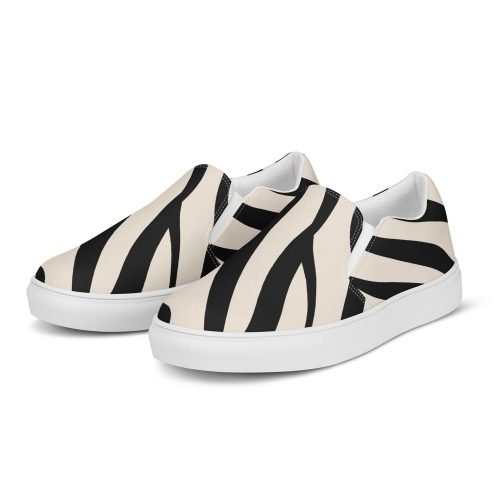 womens slip on canvas shoes white left front 6721171a73b82 – Women’s slip-on canvas shoes - Zebra | Miah Shop