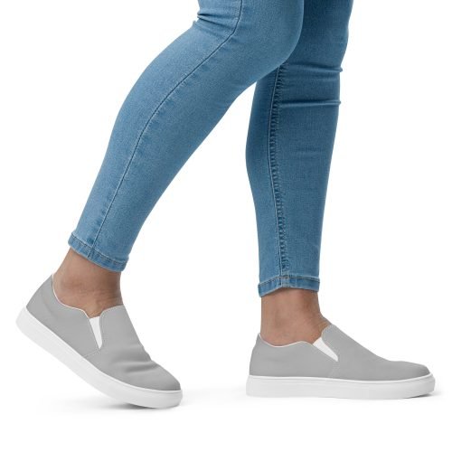 womens slip on canvas shoes white right 6721134ba401c – Women’s slip-on canvas shoes - Silver | Miah Shop