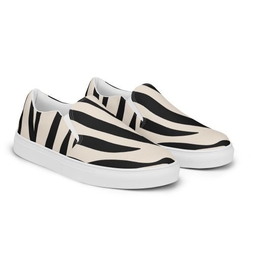 womens slip on canvas shoes white right front 6721171a73e54 – Women’s slip-on canvas shoes - Zebra | Miah Shop
