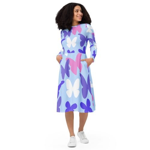 long sleeves midi dress