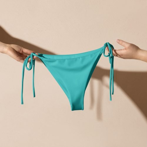 all over print recycled string bikini bottom white front 6757338b7bfe4 – String Bikini Bottom - Dark Turquoise | Miah Shop
