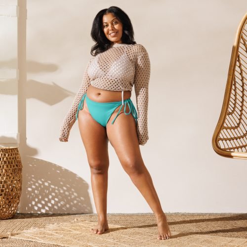 all over print recycled string bikini bottom white front 6757338b7c0e4 – String Bikini Bottom - Dark Turquoise | Miah Shop