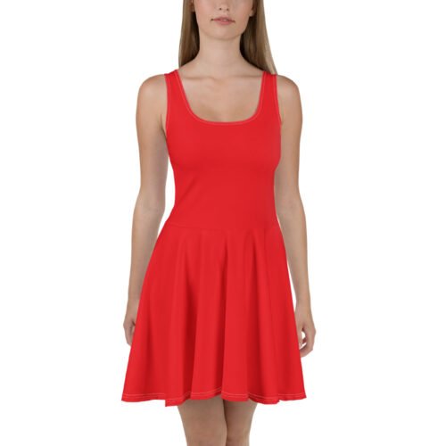 all over print skater dress white front 6837a8cde26c5 – Red Skater Dress | Miah Shop