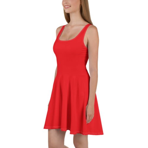 all over print skater dress white left 6837a8cde33a2 – Red Skater Dress | Miah Shop