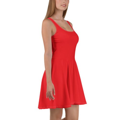 all over print skater dress white right 6837a8cde3471 – Red Skater Dress | Miah Shop