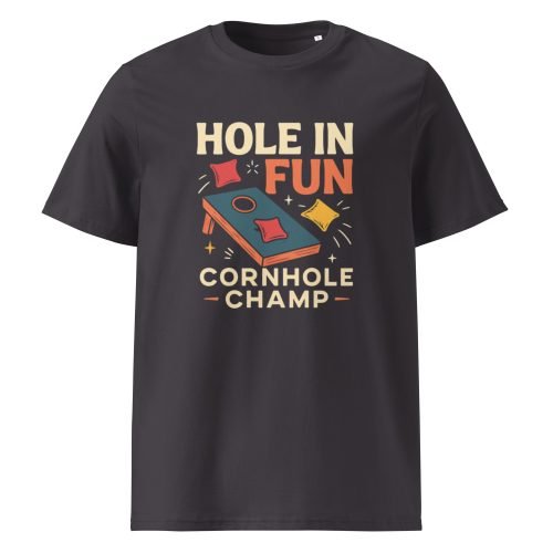 unisex organic cotton t shirt anthracite front 6829d2b3e1cd7 – Cornhole T Shirts – Funny Outdoor Game Organic Cotton Tee | Miah Shop