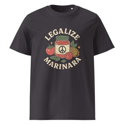 unisex organic cotton t shirt anthracite front 682b0806d492c – Legalize Marinara T Shirt – Organic Cotton Funny Pasta Tee | Miah Shop