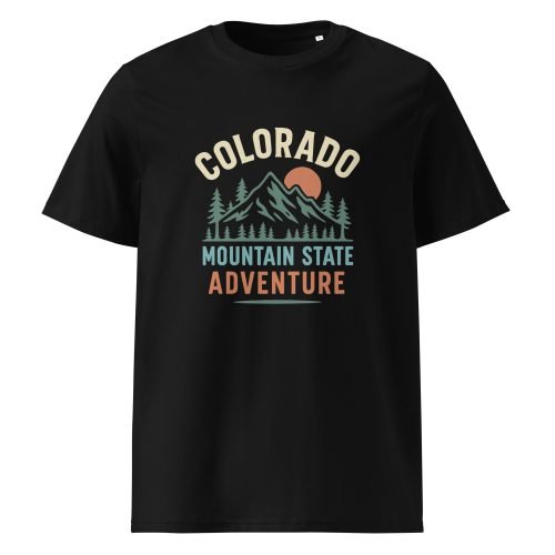colorado t shirt made of organic cotton with a mountain-inspired design