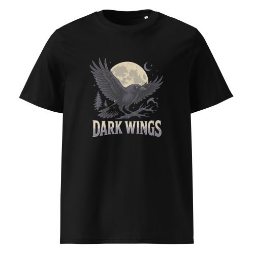 unisex organic cotton t shirt black front 6829dbc37f0c9 – Crow T Shirt – Organic Cotton Tee with Mysterious Edge | Miah Shop