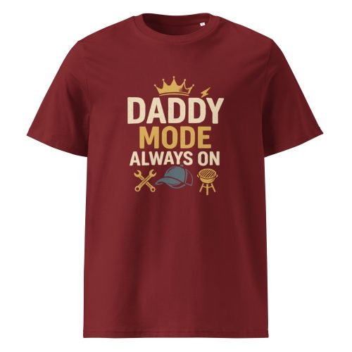 unisex organic cotton t shirt burgundy front 6829dc76c57bb – Daddy T Shirt – Organic Comfort for Every Cool Dad | Miah Shop