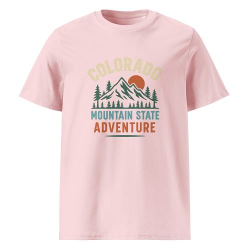 unisex organic cotton t shirt cotton pink front 6829d146d5cf0 – Colorado T Shirt – Organic Cotton Tee for Mountain State Lovers | Miah Shop