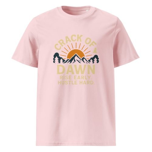 unisex organic cotton t shirt cotton pink front 6829d4b98e47e – Crack of Dawn T Shirts – Eco-Friendly Sunrise-Inspired Tees | Miah Shop