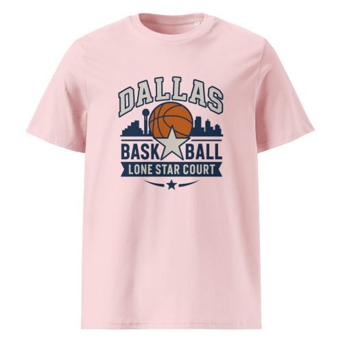 unisex organic cotton t shirt cotton pink front 6829dd8a76aca – Dallas Basketball T Shirt – Sporty Style, Big D Energy | Miah Shop