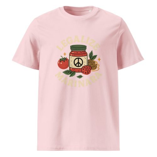 unisex organic cotton t shirt cotton pink front 682b0807253c7 – Legalize Marinara T Shirt – Organic Cotton Funny Pasta Tee | Miah Shop