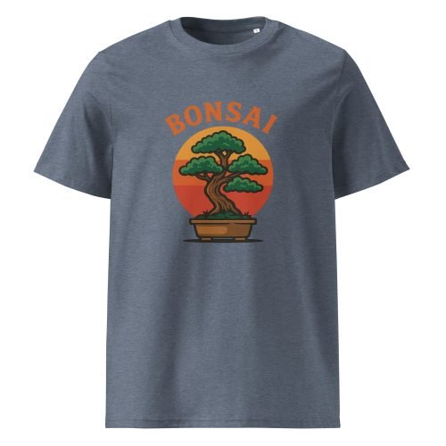 unisex organic cotton t shirt dark heather blue front 6829b5a0f409c – Bonsai T Shirt – Tranquil Style Meets Earth-Friendly Fashion | Miah Shop