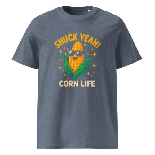 unisex organic cotton t shirt dark heather blue front 6829d23be632c – Corn T Shirt – Funny Organic Cotton Tee for Food Lovers | Miah Shop