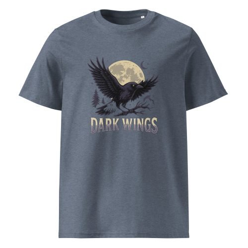 unisex organic cotton t shirt dark heather blue front 6829dbc39c6bb – Crow T Shirt – Organic Cotton Tee with Mysterious Edge | Miah Shop