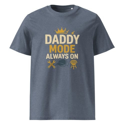 unisex organic cotton t shirt dark heather blue front 6829dc76dab96 – Daddy T Shirt – Organic Comfort for Every Cool Dad | Miah Shop