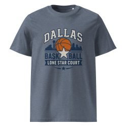 dallas basketball t shirt in organic cotton with athletic style and texas city pride