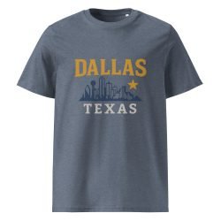 dallas t shirt made from organic cotton with modern texas design