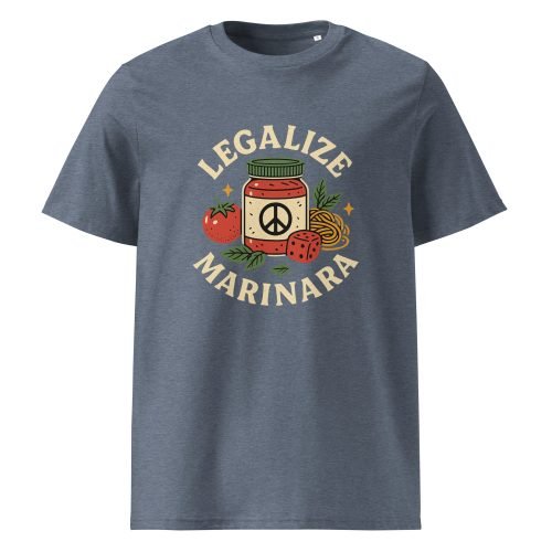 unisex organic cotton t shirt dark heather blue front 682b0806ee6b5 – Legalize Marinara T Shirt – Organic Cotton Funny Pasta Tee | Miah Shop