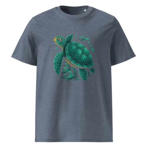 unisex organic cotton t shirt dark heather blue front 6830158ec8bef – Sea Turtle T Shirt – Eco Style for Ocean Lovers | Miah Shop