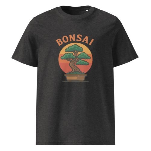unisex organic cotton t shirt dark heather grey front 6829b5a0cc849 – Bonsai T Shirt – Tranquil Style Meets Earth-Friendly Fashion | Miah Shop