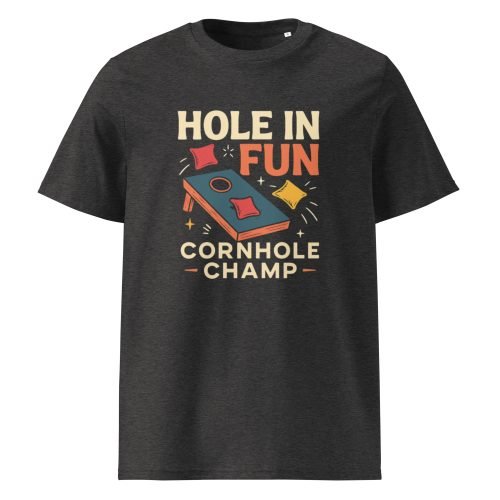 unisex organic cotton t shirt dark heather grey front 6829d2b3d9345 – Cornhole T Shirts – Funny Outdoor Game Organic Cotton Tee | Miah Shop